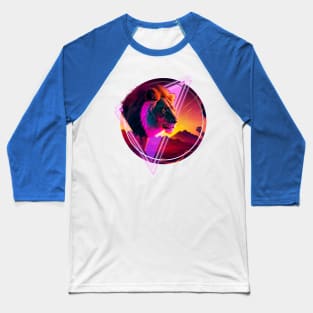 Synthwave desert Lion Baseball T-Shirt